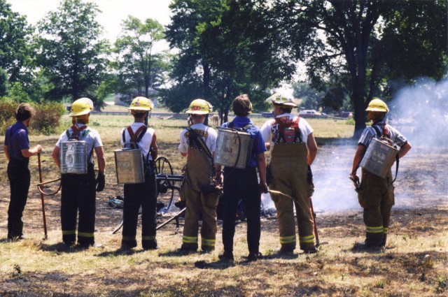 Firefighters extinguish buggy fire