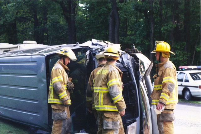 Van overturned on Route 10 north of borough