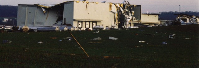 Tornado rips through Honey Brook (Zook's Molasses) 