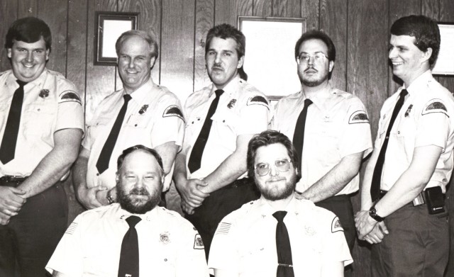 Standing: Keith Rice, Wayne Viegut, Keith Romig, Chuck Plank, Chris Witkowski. Sitting: Ken Jackson Sr.,  and Scott Miller.