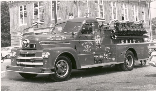 Washington Hose Company's Seagrave Engine at the 1961 housing ceremony.