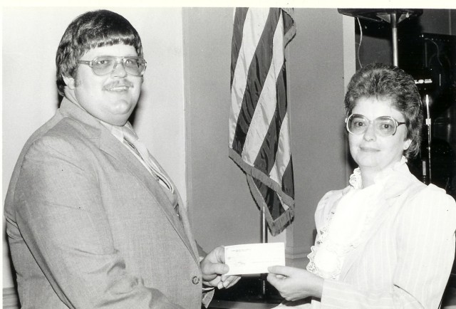 Past Chief Mike Hartz and Pauline Rottman
Ambulance donating money to the fire house...