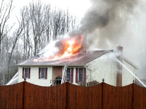 House fire with Martin's Corner